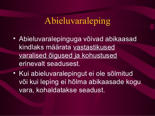 abieluvara jagamine